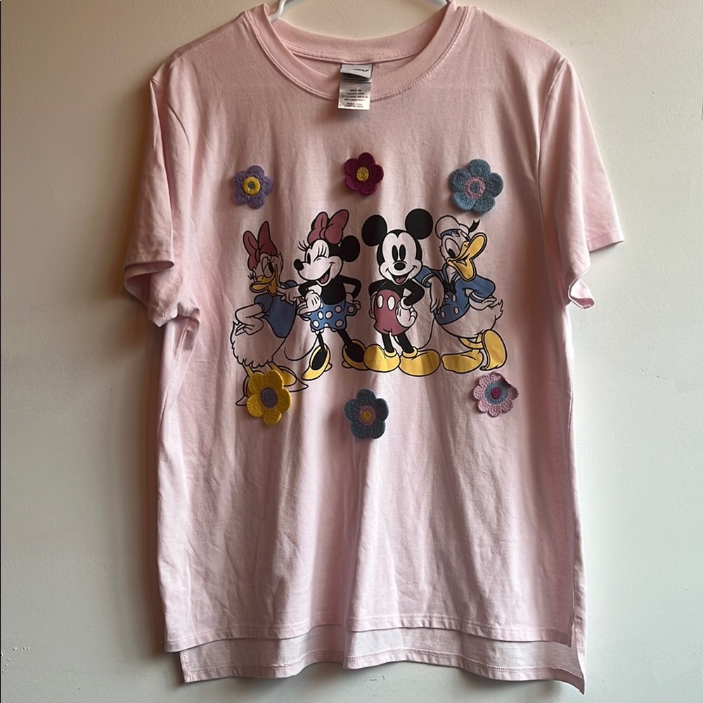 Disney Pink Short Sleeve Tee with Iconic Characters
